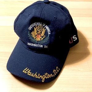 New Washington DC navy blue ball cap with adjustable Velcro closure